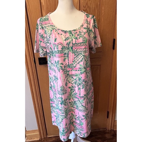 Lilly Pulitzer Dress Women's L Cody T-Shirt Mandevilla Baby 100% Prima Cotton - Picture 2 of 11